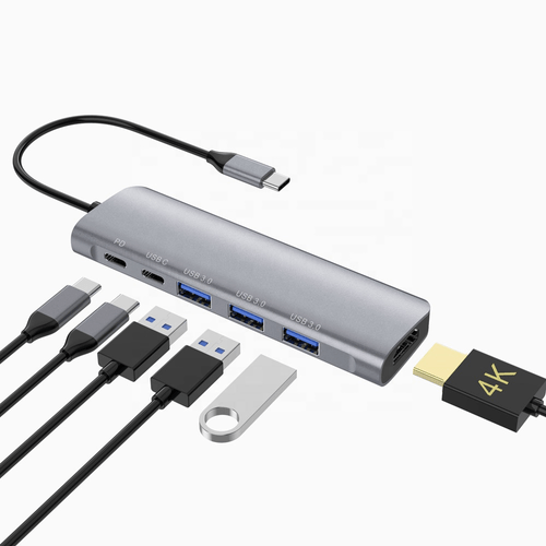 Hub USB Haxly HUBi C6 6 in 1 USB-C - Space Gray