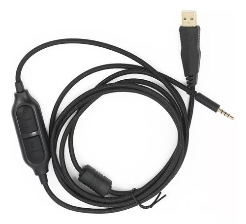 Repuesto Cable Jack 3.5 a USB Black compatible Auricular Zeus