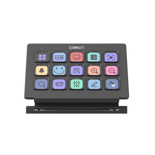 Botonera Stream Redragon StreamCraft SS-550 15 Botones LCD