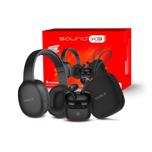 Combo Sound X3: Auriculares In-Ear, Over-Ear y Parlante Portátil