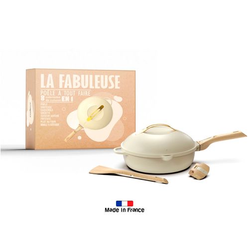 Cookut La Fabulosa. Sartén Multiuso Francesa 8 en 1 Color Merengue (Blanco)