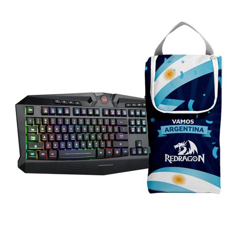Teclado Gamer Redragon K503 Harpe PRO RGB USB + Botinero