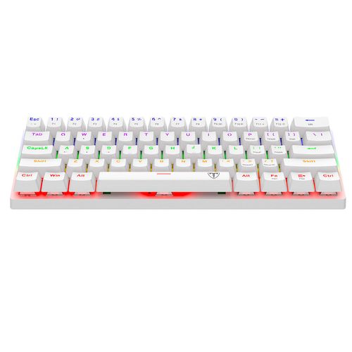 Teclado Gamer T-Dagger T-TGK321W-BR Arena White Brown Switch 60% Mecánico Rainbow