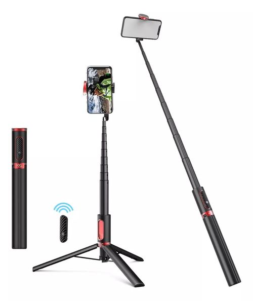 Trípode y Palo Selfie Celular Kraftgeek 202 Max Negro Rojo