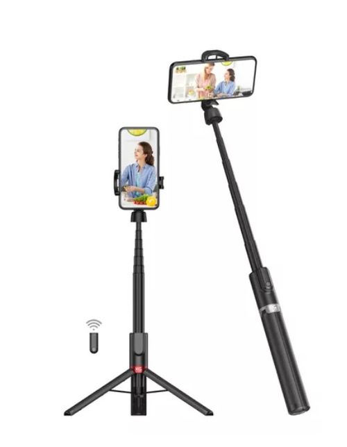 Trípode y Palo Selfie Celular Kraftgeek Inalámbrico Kraftgeek 403+ Negro Rojo